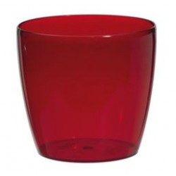 BRUSSELS DIAMOND ROUND 14 CM ŞEFFAF KIRMIZI ORKİDE SAKSISI