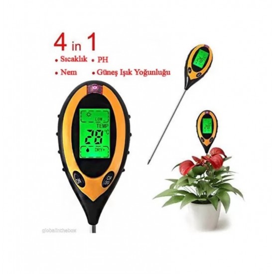 GIDA VE SIVI TERMOMETRESİ TOPRAK NEMİ-PH-IŞIK-SICAKLIK ÖLÇER