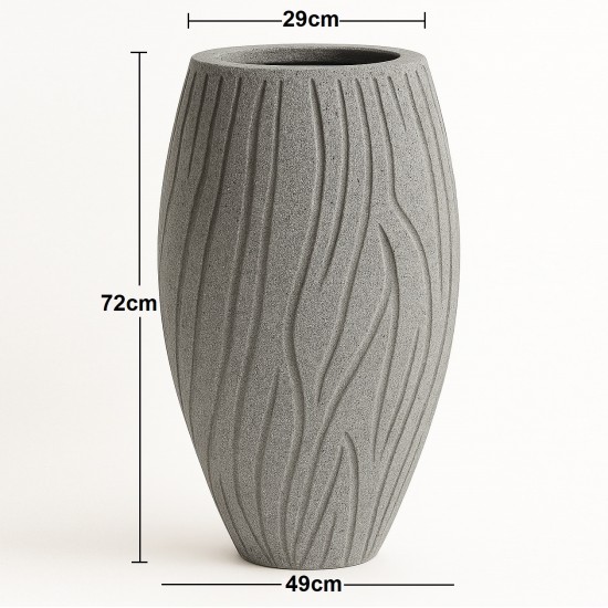 Büyük Dekoratif Beton Saksı 30x49x72